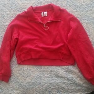 Divided crop top sweatshirt